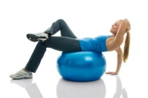 Image of a woman on an exercise ball