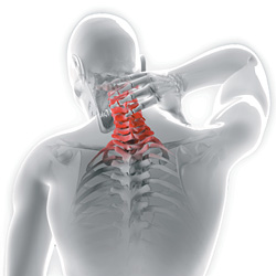 Graphic showing an enflamed neck